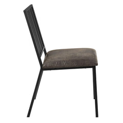 Uranus Synthetic Leather & Black Finish Side Chair (Set of 2)