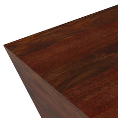 Myth 28 inch Wide Solid Mango Wood Square Coffee Table in Cognac Brown