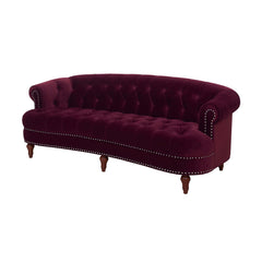 Harmony Rosa Victorian Chesterfield Tufted Sofa, Burgundy Velvet