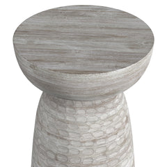 Comet 13 inch Solid Mango Accent Table in White Wash