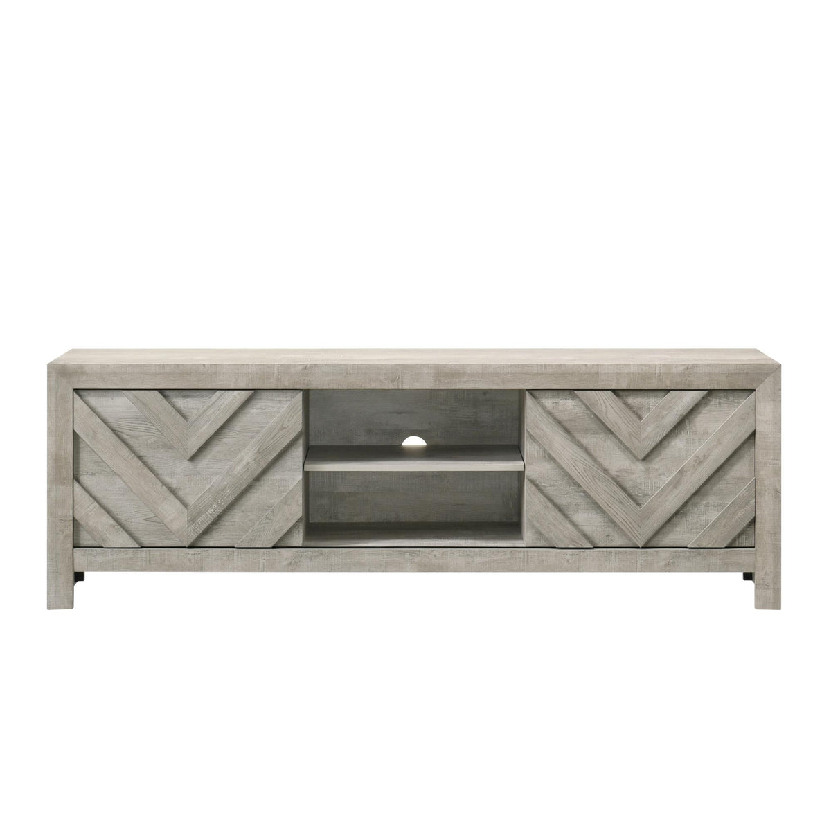 1pc Rustic Geometric Design Contemporary Traditional Interiors Entertainment Console TV Stand Living Room Furniture