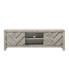 1pc Rustic Geometric Design Contemporary Traditional Interiors Entertainment Console TV Stand Living Room Furniture