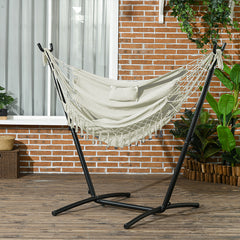 U Shape Stand Hammock Chair, Headrest Include Hammock Swing, Cream White