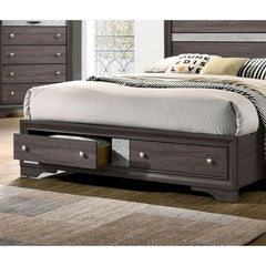 Contemporary Gray Color Panel Headboard 1pc King Size Bed w Drawers Beautiful Bedroom Furniture