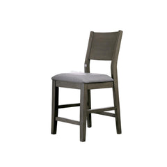 Contemporary Gray Set of 2pc High Chairs Padded Fabric Cushions Counter Height Chairs Dining Room Furniture