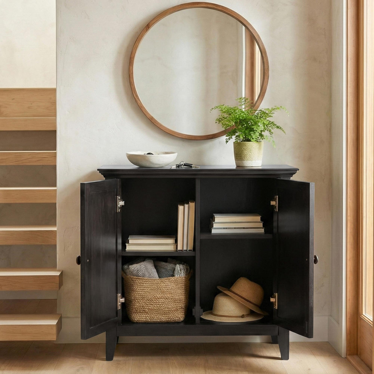 Atlas - Low Storage Cabinet - Hickory Brown