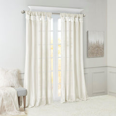 Olympus Tab Lined Window Curtain Panel White 50x95"
