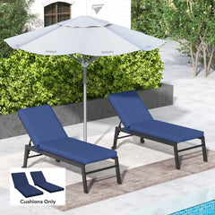 2-Piece Patio Chair Cushions with Backrests, Replacement Cushions for Outdoor Lounge Chair, Navy