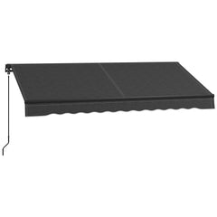 10' x 8' Retractable Awning, 280gsm UV Resistant Sunshade Shelter for Deck, Balcony, Yard, Dark Gray