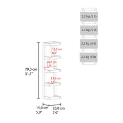 Perseus 5-Tier Wall Towel Rack, Vertical Storage Organizer for Bathroom Towels and Accessories