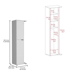 Aria Storage Broom Closet White