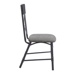 Diary Gray Fabric, Oak & Sandy Black Finish Side Chair (Set of 2)