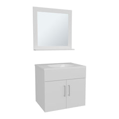 Pulsar Bathroom Mirror Cabinet with Two Interior Shelves, Wall-Mounted Storage White