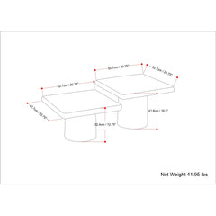 Ode Cast Aluminum Coffee Table 2 Piece Set