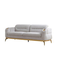 Vista Modern style Sofa made with wood and Gold accents in Gray same as B009P303213 (CA Warehouse inventory)