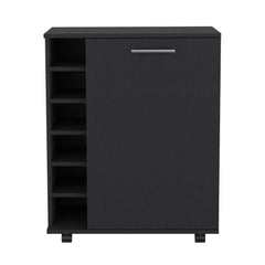 Rhapsody Bar Cart with Integrated Wine Storage, Spacious Cabinet and Smooth Rollers