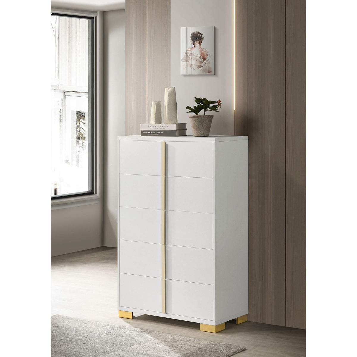 Eternity White 5-drawer Chest