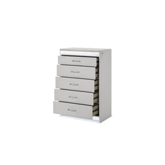 Glam Modern Style 5-Drawer Chest Made with Wood in White