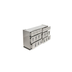 Vista Modern & Contemporary Style 6- Drawer Dresser Made with Wood and Gold Accents in River Sand Grey