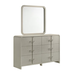 Lyric Elegant Beige Framed Mirror made with wood(Includes Only Mirror)