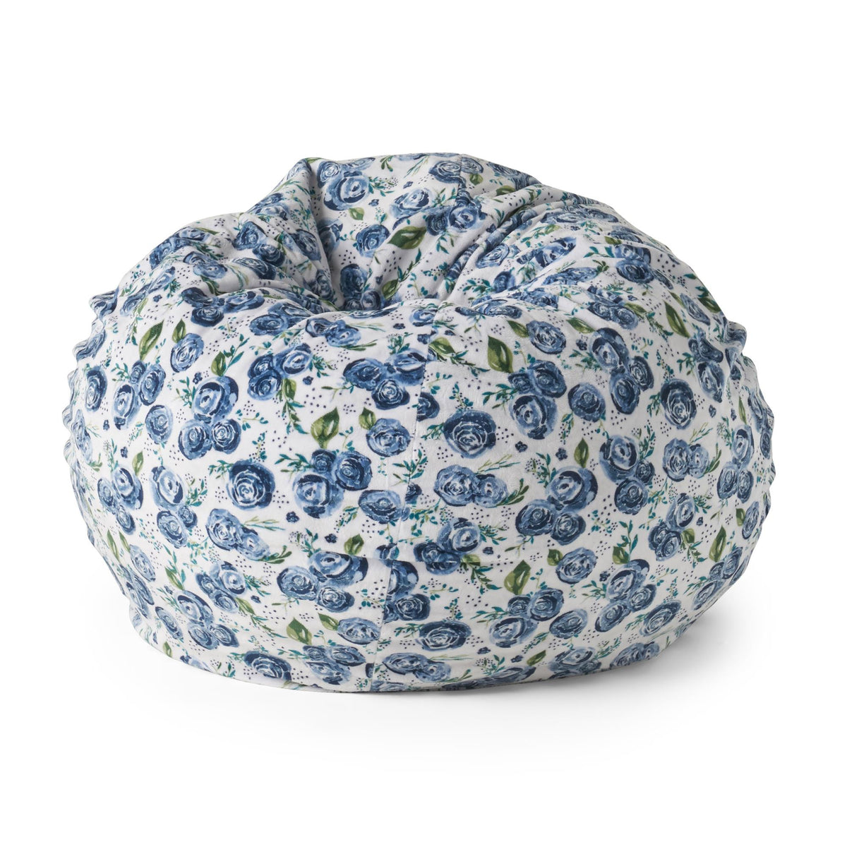 Avalon 3 Foot Rounded Bean Bag, Blue Rose Print
