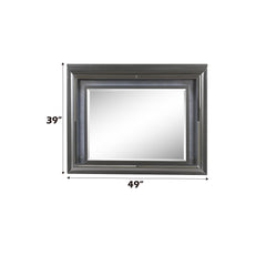 Armageddon Metallic Gray Finish Mirror W/Led