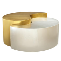 SUMMIT YANG Modern & Contemporary Style Coffee Table Made with Metal Frame in Gold & Silver