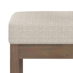 Eden 27 inch Wide Solid Wood Footstool Small Ottoman Bench in Platinum