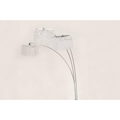 1pc Modern Design Classic Luxury Sleek Multi-head Floor Arc Lamp Crystal-like Accents Drape Living Room Curve Lamp