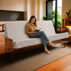 Memory Foam Infused Futon Mattress Full XL – Washable Removable Cover, Heavy-Duty Zipper, Thick Foldable Sofa Bed Cushion for Guest Room, Apartment, Dorm (Frame NOT Included)