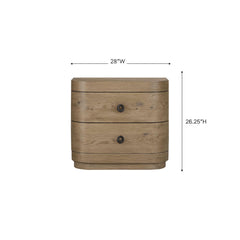 Large 2-Drawer Nightstand in English Knotty Oak