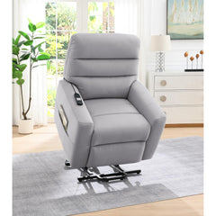 Log Gray Leather Aire Power Motion Recliner w/Lift