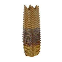 Aura Vase, Brown, Gray Ceramic Undulating Pattern, 20 Inch