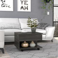 Utopia Lift Top Coffee Table, Casters, One Shelf -Espresso