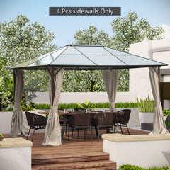 9.84' x 11.8' Gazebo Sidewall Set with Hooks/C-Rings, Beige