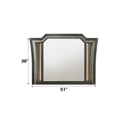 Ares Metallic Gray Finish Mirror W/Led