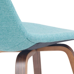 Aura 28 inch Seat Height Bentwood Counter/Bar Height Stool in Aqua Blue Linen Look Fabric (Set of 2)