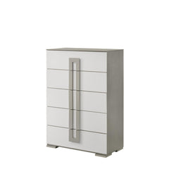 Display Contemporary Style 5-Drawer Chest Made with Wood in White