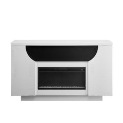 Symphony White 76 Inch Fireplace with TV Lift