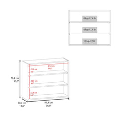 Waltz 36" Wide x 30"H 3-Tier Open Wall Cabinet, Wall Shelf, Storage Cabinet, Cube Shelf Bedroom, Office, Living Room, Garage White