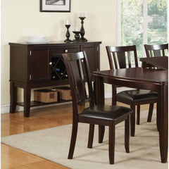 Agamemnon Contemporary Set of 2 Side Chairs Brown Finish Dining Seating Cushion Chair Unique Design Kitchen Dining Room Faux Leather Seat