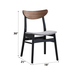 Summit Gray Linen, Walnut & Black Finish Side Chair (Set of 2)
