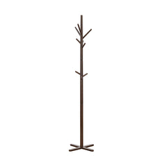 Dark Brown Finish Modern Coat Rack Solid Wood, 9 Hooks Coat Hanger Stand Entryway Home Furniture 1pc