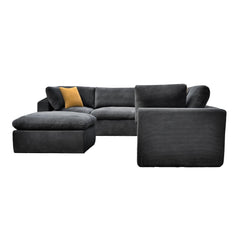 Coffee Bean Like Upholstery Full Compressed Modular Sectional with Toss Pillows