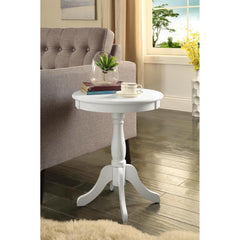 Prometheus White Finish Accent Table