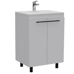 Cassandra 24" Floor Cabinet, Double Door, Two Shelves -White
