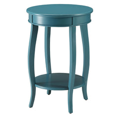 Agamemnon Round Side Table with Bottom Shelf