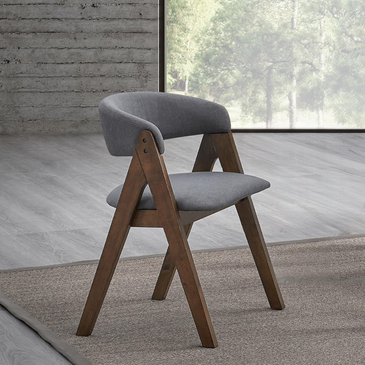 Fable Finish Side Chairs Set of 2, Upholstered Seat and Back Wooden Modern Dining Furniture
