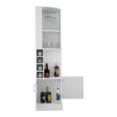 Story Corner Bar Cabinet, Two External Shelves White