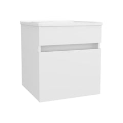 Quasar 18" Wide Floating Bathroom Vanity, With One Cabinet And Two Shelves, White